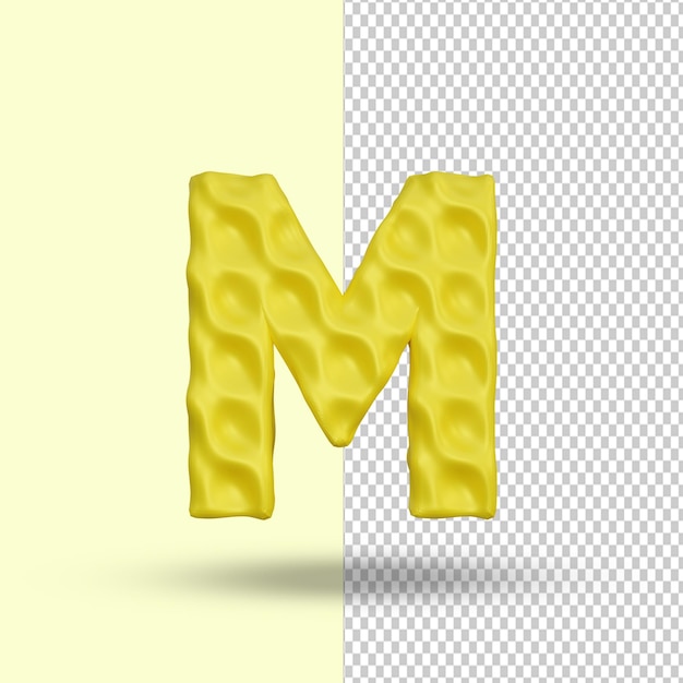 PSD 3d-rendering alphabet m buchstaben kreative premium-psd