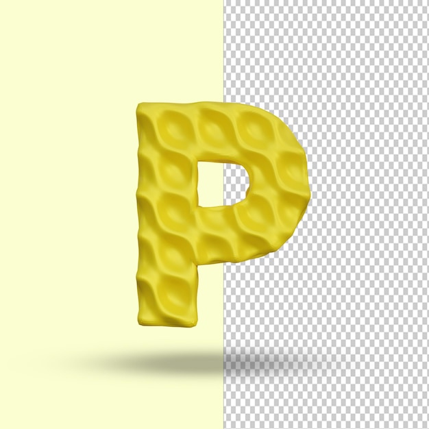 PSD 3d-rendering alphabet p brief kreative premium-psd