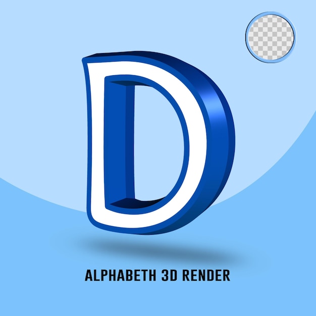 PSD 3d-rendering alphabet weiß blau