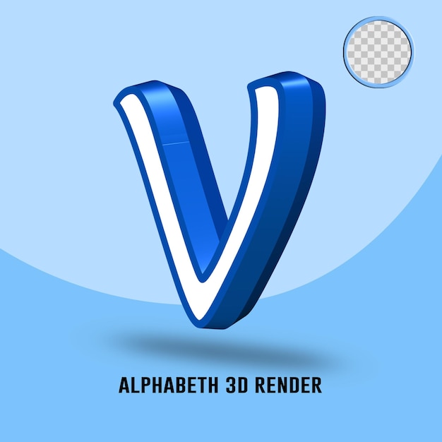 3D-Rendering Alphabet weiß blau