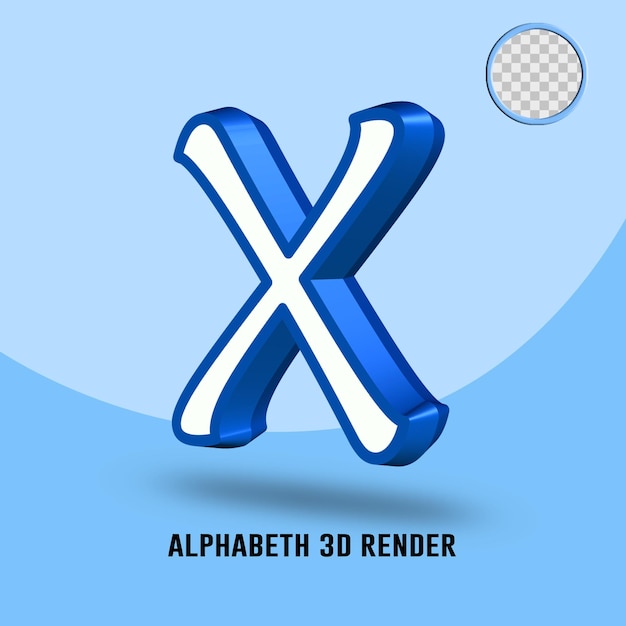 PSD 3d-rendering alphabet weiß blau