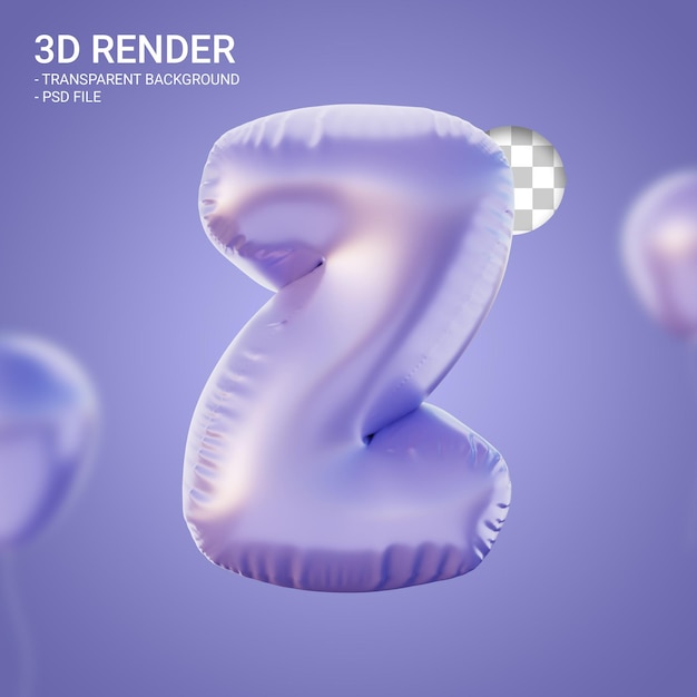 PSD 3d-rendering alphabet z sehr peri lila farbe