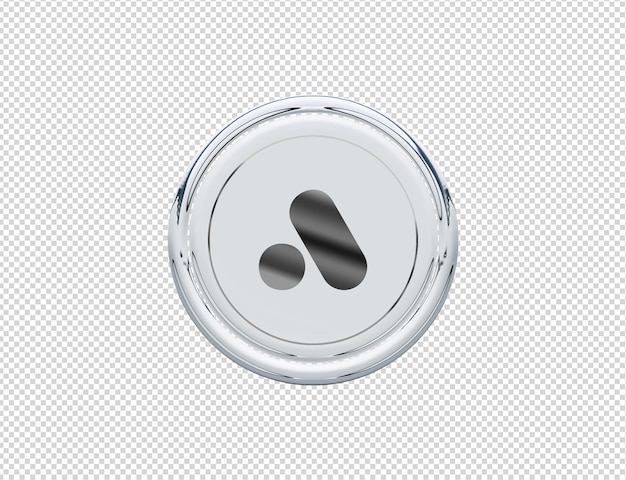 3d-rendering analoges symbol silber glänzend