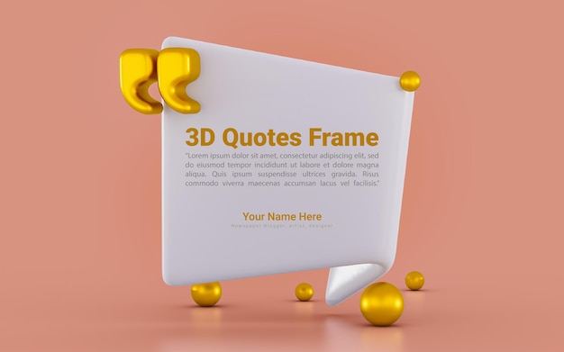 3D-Rendering Angebotsrahmen leere Vorlagen gold realistische Text Info Design Box Banner Illustration