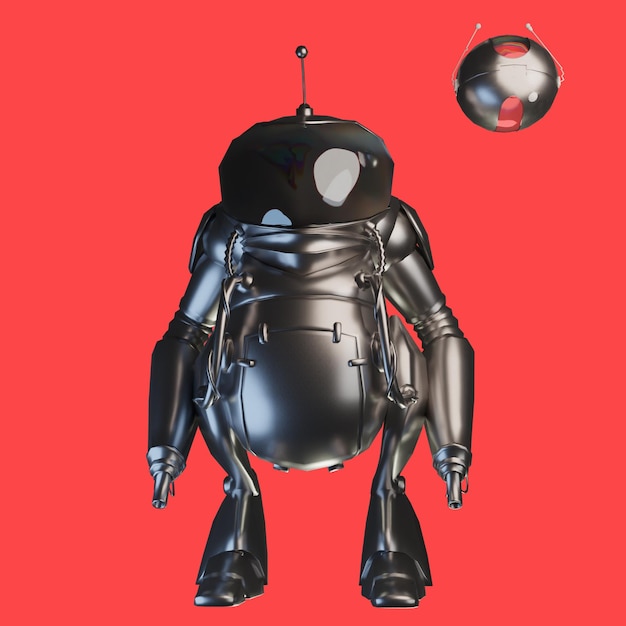 3d rendering asset oggetto metallo