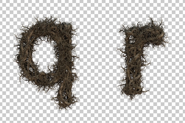 3d-rendering-ast-alphabet q und alphabet r