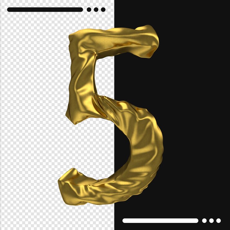 PSD 3d rendering balloon number 5