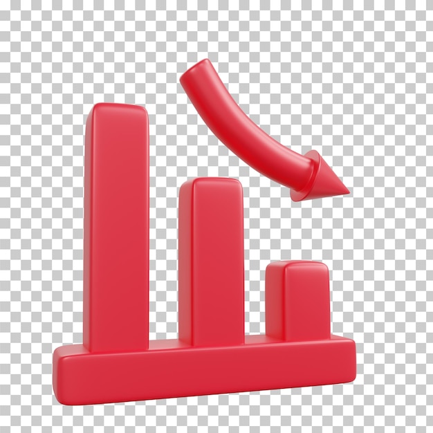 3d rendering bar graph business element