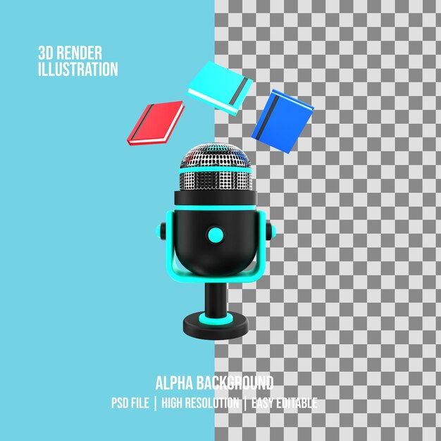 PSD 3d-rendering-bildungs-podcast