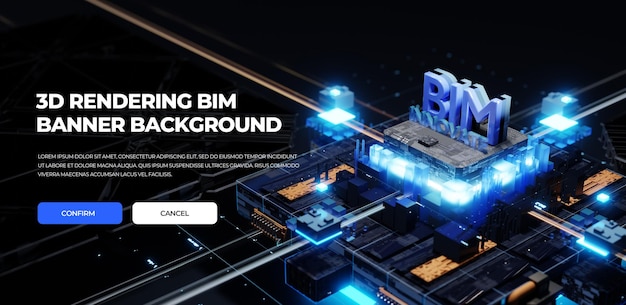 3D-Rendering BIM HD-Banner-Hintergrund-Mockup