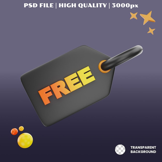 PSD 3d-rendering black friday free card-symbolobjekt