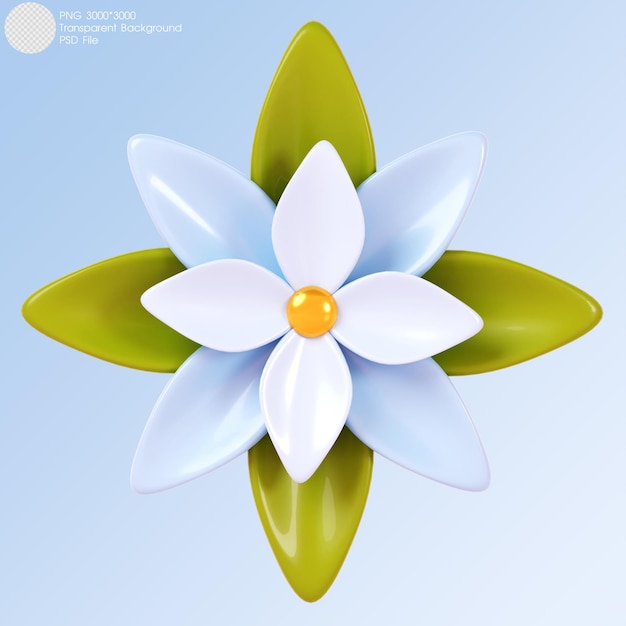 3D-Rendering Blaue Blume auf Hintergrund isoliert