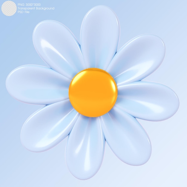 3D-Rendering Blaue Blume auf Hintergrund isoliert