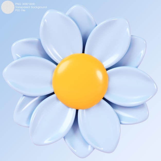 3D-Rendering Blaue Blume auf Hintergrund isoliert