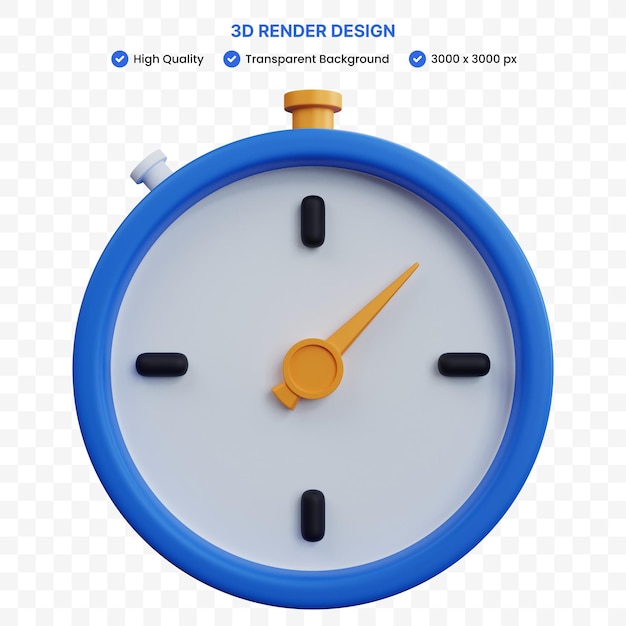 3D-Rendering Blaue Stoppuhr isoliert