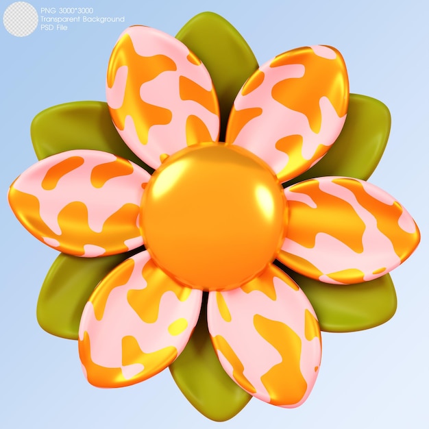 3D-Rendering-Blume auf Hintergrund isoliert