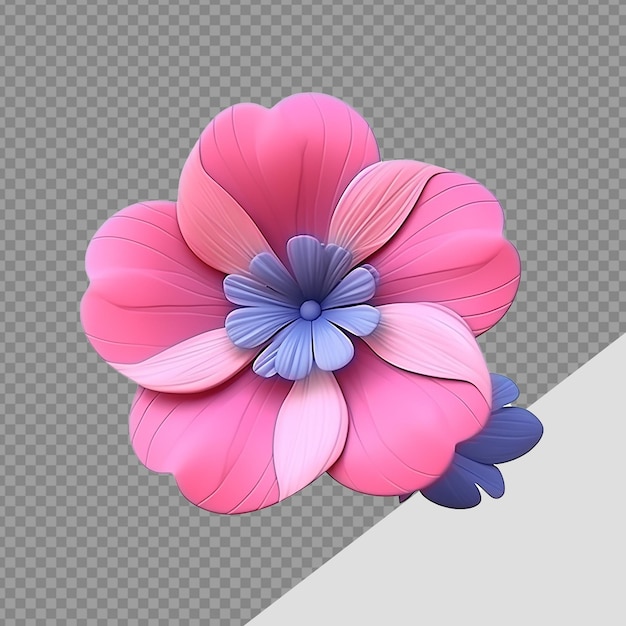 PSD 3d-rendering blumen-png isoliert auf transparentem hintergrund