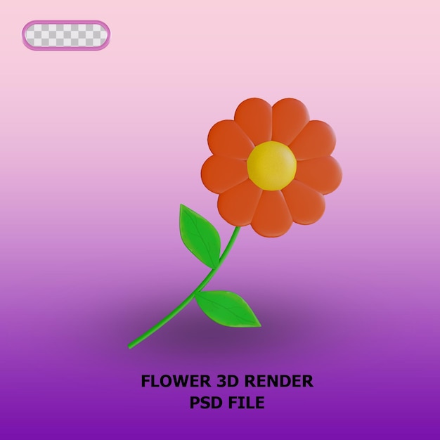 PSD 3d-rendering blumensymbol 3