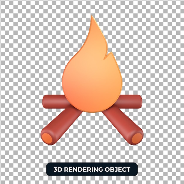 PSD 3d-rendering bonfire objekt transparenter hintergrund