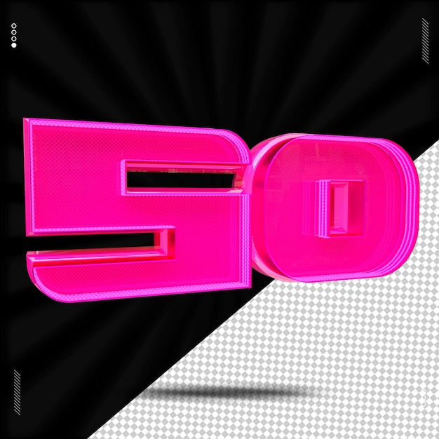 PSD 3d-rendering-buchstabenschrift in rosa neon