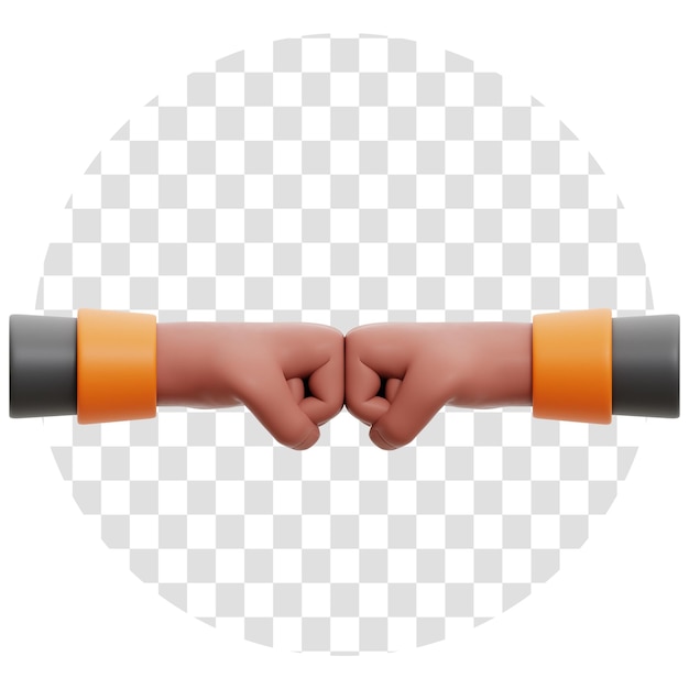 3D-Rendering Bump Faust Handgeste 3D-Symbol