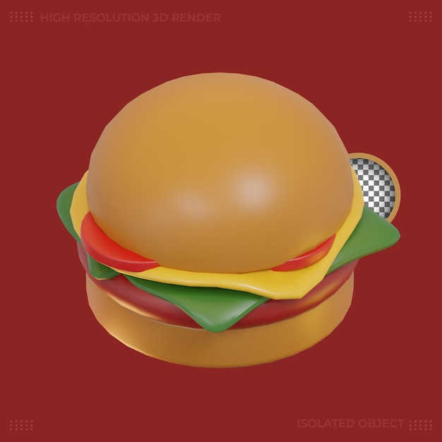 3d-rendering burger essen symbol premium-bild