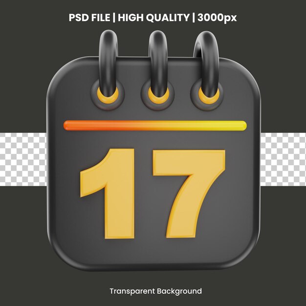 3d rendering calender icon object
