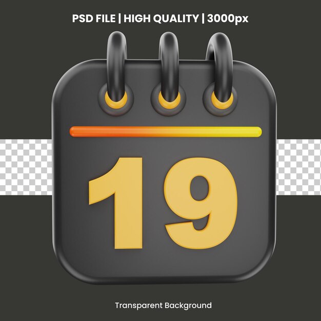 3d rendering calender icon object