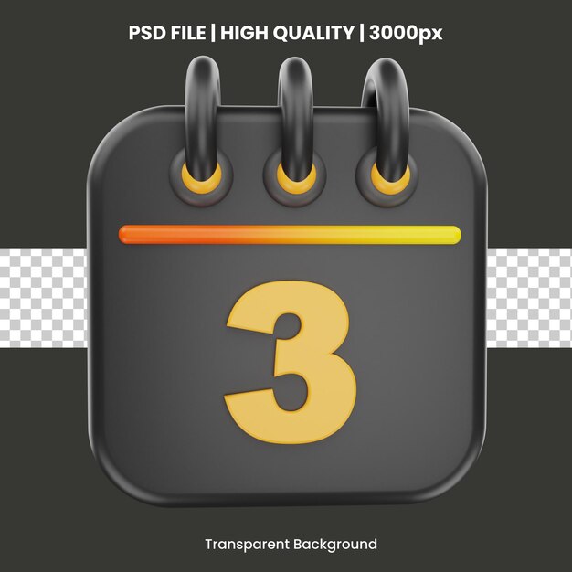 3d rendering calender icon object