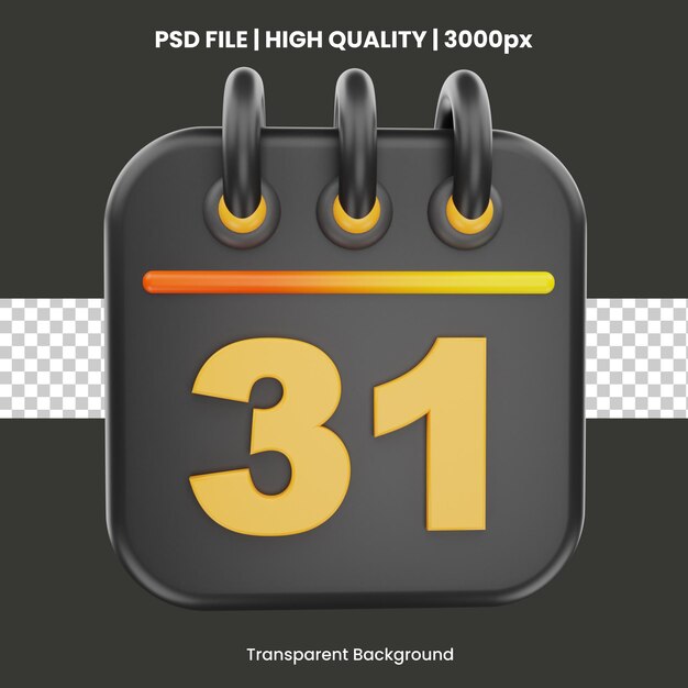 3d rendering calender icon object