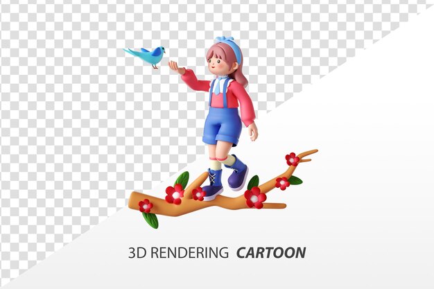 3D-Rendering-Cartoon-Mädchen