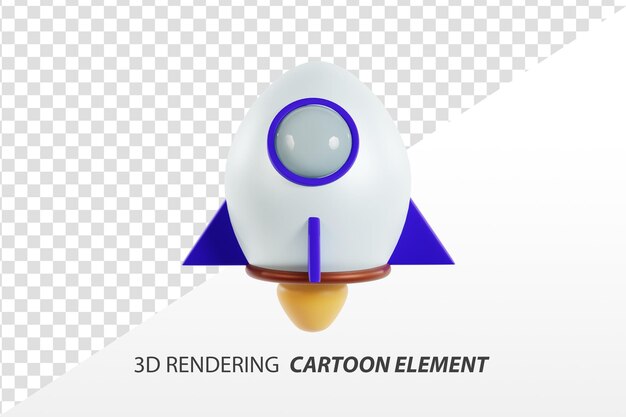 3D-Rendering Cartoon-Raketenelemente