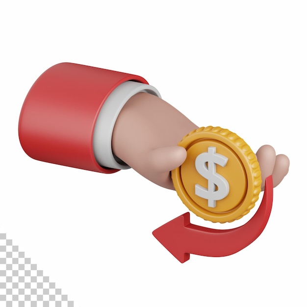 3D-Rendering-Cashback isoliert nützlich für E-Commerce-Geschäft, Online-Lieferung von Einzelhandelsgeschäften und Marktplatz-Designelement