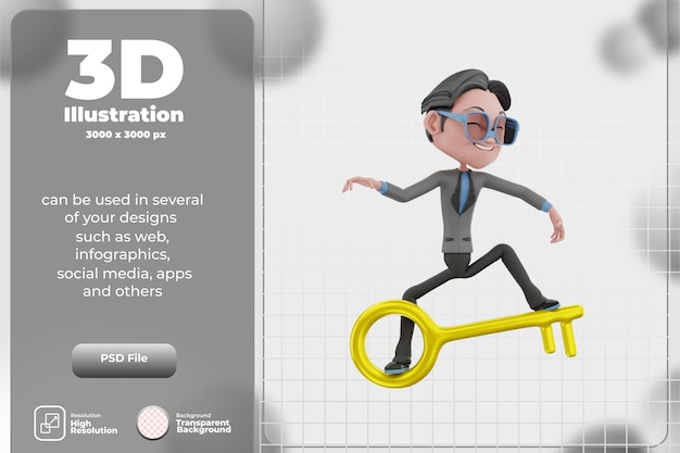 3D-Rendering Charakter Geschäftsmann Illustration