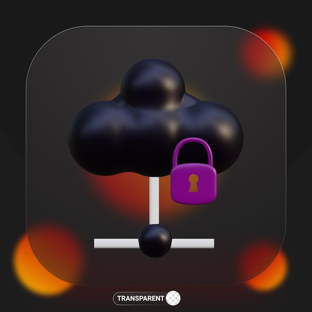 3d rendering cloud digital security