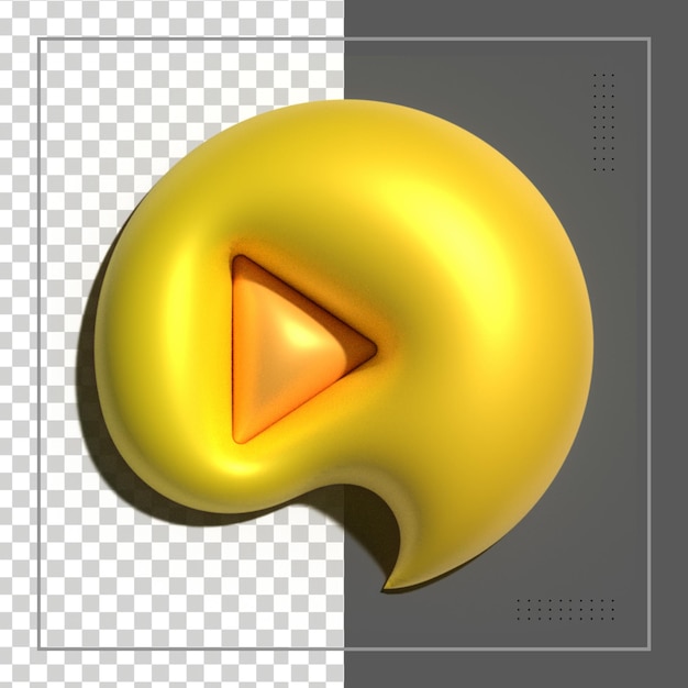 3d rendering colorful glossy play button