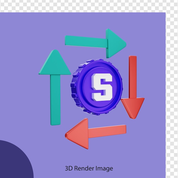 PSD 3d rendering crypto sandbox en el cubo