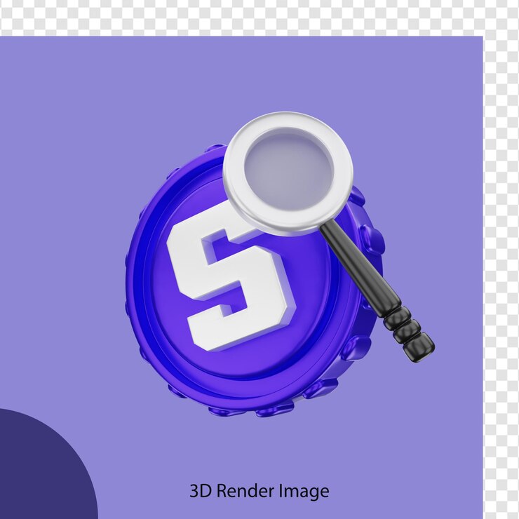 PSD 3d rendering crypto sandbox con lupa