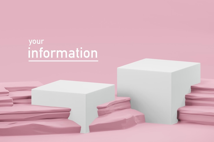 PSD 3d-rendering-darstellung der podiumsbühnenanzeige in minimalistischem design.