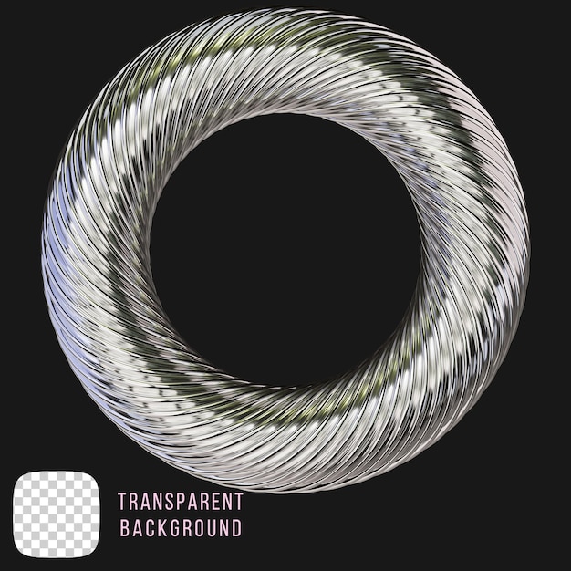 3D-Rendering der abstrakten Torusform in Psd-Chrom