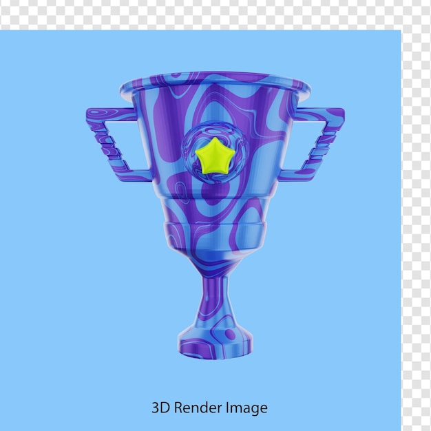 PSD 3d-rendering der champion-star-trophäe