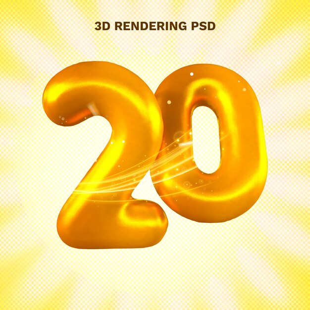 PSD 3d-rendering der goldenen blase