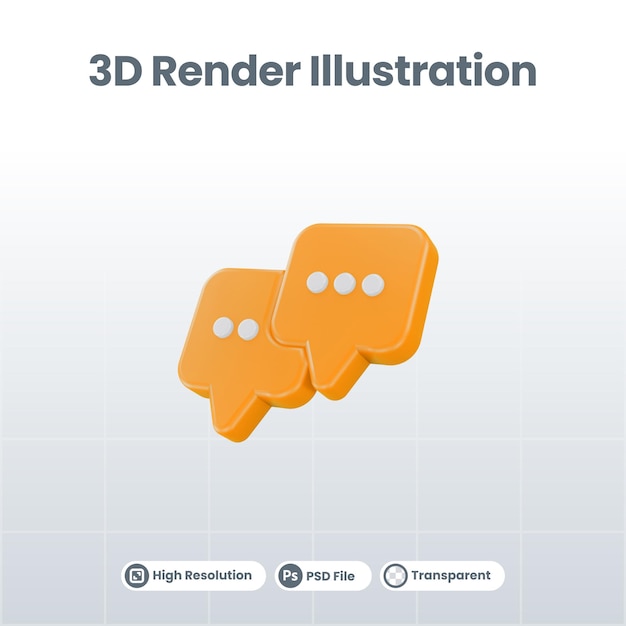 3D-Rendering der Illustrations-Sprechblase
