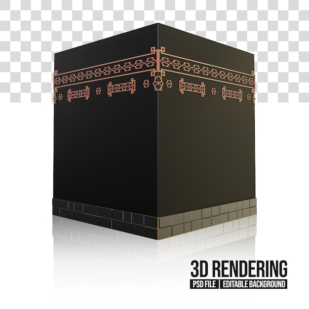 PSD 3d-rendering der kaaba in mekka oder mekka saudi-arabien