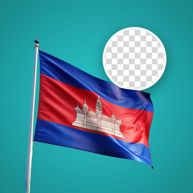 PSD 3d-rendering der kambodschanischen flagge konzept kambodscha nationaltag