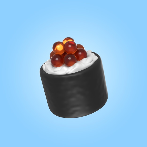 PSD 3d-rendering der leckeren sushi-rolle