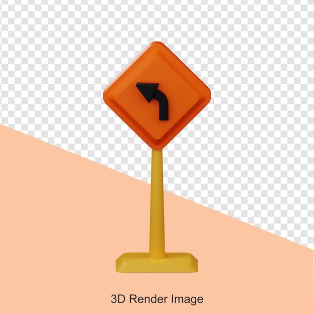 PSD 3d-rendering der linken baurichtungstafel