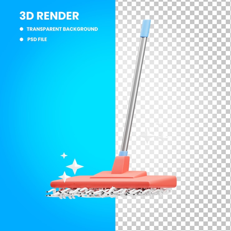 PSD 3d-rendering der mopp-symbol-illustration