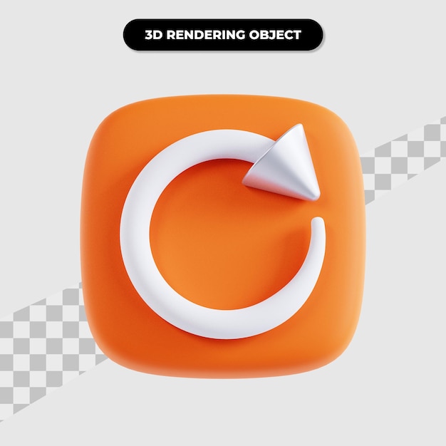 3d-rendering der rechtsdrehenden benutzeroberfläche