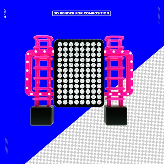 3D-Rendering der Reflektorlichtstruktur